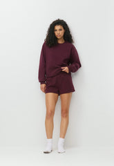 Cozy Sweatfleece Perfect Hi-Rise Mini Short - GALA PLUM