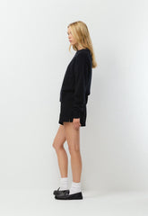 Cozy Sweatfleece Mega Hi-Rise Mini Short - BLACK