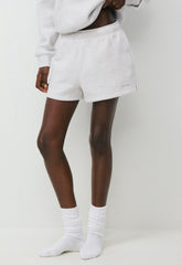 Cozy Sweatfleece Mega Hi-Rise Mini Short - HEATHER CLOUD WHITE
