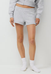 Cozy Sweatfleece Boyfriend Lo-Rise Mini Short - HEATHER CHROME