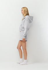 Cozy Sweatfleece Boyfriend Lo-Rise Mini Short - HEATHER CHROME