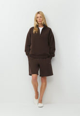 Cozy Sweatfleece Mega Above-Knee Short - RICH MOCHA BROWN