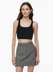 Sculpt Knit Squareneck Cropped Tank - BLACK