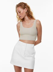 Sculpt Knit Squareneck Cropped Tank - MATTE PEARL