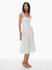 Golden Hour Linen Dress - WHITE