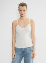 HomeStretch™ Rib Minded Cami Tank - HEATHER CLOUD WHITE