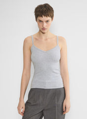 HomeStretch™ Rib Minded Cami Tank - HEATHER CHROME