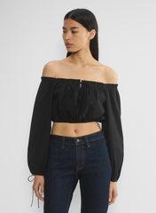 Wordsworth Poplin Blouse - BLACK