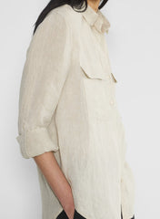 Utility Linen Shirt - NATURAL ECRU