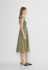 Golden Hour Linen Dress - SUNDRIED OLIVE