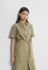 Eleta Linen Maxi Dress - SUNDRIED OLIVE