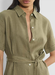 Eleta Linen Maxi Dress - SUNDRIED OLIVE