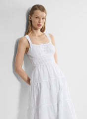Martine Poplin Midi Dress - BRIGHT WHITE