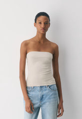 Casual Contour Hi-Hip Tube Top - HEATHER ECRU