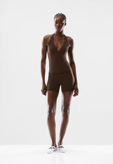 BUTTER Riley Halter Top - RICH MOCHA BROWN
