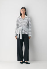 InterLock Cotton Eton Longsleeve - LIGHT BIRCH/BLACK