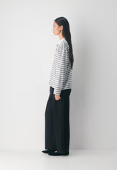 InterLock Cotton Eton Longsleeve - LIGHT BIRCH/BLACK