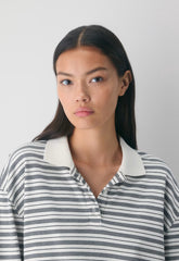 InterLock Cotton Eton Longsleeve - LIGHT BIRCH/BLACK