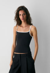 Original Contour Swoop Cami Tank - BLACK /BRIGHT WHT