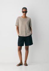 Loom Linen Quay T-Shirt - FOLIO BROWN /LT BIRCH