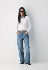 HomeStretch™ Rib Solo Longsleeve - WHITE/ ADMIRAL