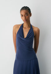 Smooth Matter™ Tableau Halter Top - HARBOUR NAVY