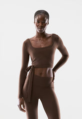 BUTTER Focal Wrap Longsleeve - RICH MOCHA BROWN