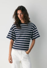 InterLock Cotton Barclay T-Shirt - DRK NGT NVY/VLL PNK