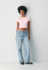 HomeStretch™ Rib Tune Waist T-Shirt - VILLA PINK
