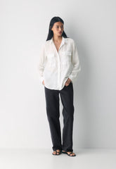 Utility Linen Shirt - WHITE