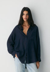 Reminisce Relaxed Linen Shirt - ADMIRAL