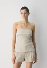 Element Linen Tube Top - UNDYED DARK ECRU