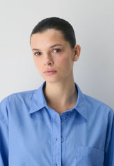 Outro Oversized Poplin Shirt - CORNELIA BLUE