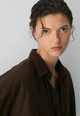 Portofino Linen Shirt - RICH MOCHA BROWN