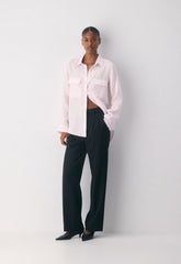 Utility Linen Shirt - MTCHLL STRP V PK/BRWH