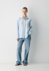 Archive Linen Shirt - WLN STP WHT/CRNFLR BL