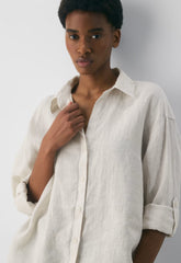 Archive Linen Shirt - BRD STP NTL ECR/WHT