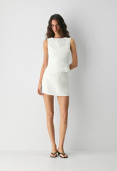Enigma Linen Top - LIGHT BIRCH