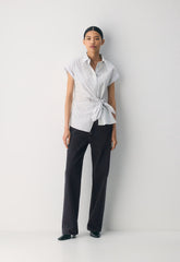 Blueprint Poplin Shirt - WRRN STRPE B WH/VT NVY