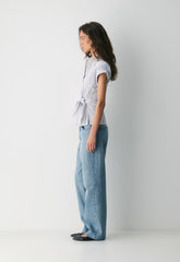 Blueprint Poplin Shirt - MLN STRP BR WHT/HBR NY