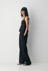Foxtrot Satin Camisole - BLACK