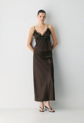 Foxtrot Satin Camisole - RICH MOCHA BROWN/BLACK