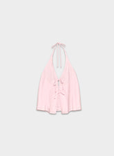 Rove Linen Halter Top - VILLA PINK