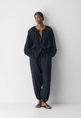 Cabana Linen Blouse - ADMIRAL