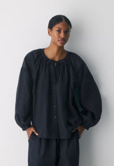 Cabana Linen Blouse - ADMIRAL