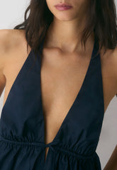 Brioche Poplin Halter Top - ADMIRAL