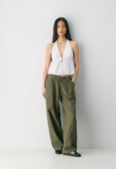 Brioche Poplin Halter Top - BRIGHT WHITE