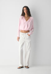 Cityline Satin Top - VILLA PINK