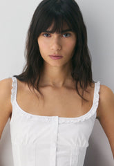 Gumdrop Poplin Top - BRIGHT WHITE