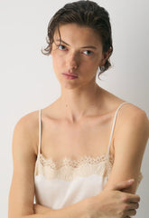 Serif Satin Camisole - LT BR/SPKLG CHMPGN